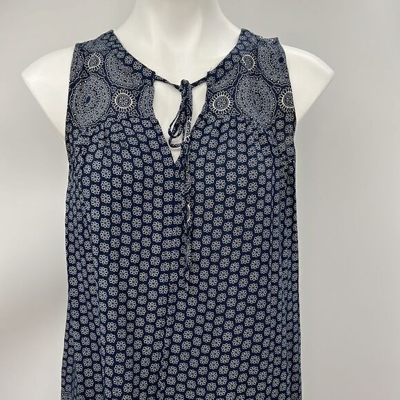 Umgee small floral print sleeveless hi lo cotton blend top - Picture 2 of 7